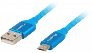 KABEL USB MICRO(M)->USB-A(M) 2.0  NIEBIESKI 50cm