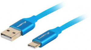 KABEL USB-C(M)->USB-A(M) 2.0 1M NIEBIESKI PREMIUM QC 3.0