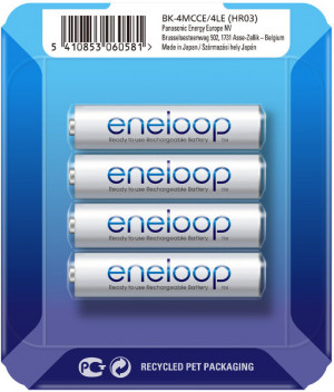 Akumulatorki Panasonic Eneloop R03 AAA 800mAh 800mAh BK-4MCCE/4 (box 4 szt.)