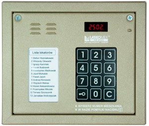 Laskomex CP-2502NR beżowy Panel audio z mini listą lokatorów i z czytnikiem kluczy RFID