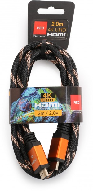 Kabel HDMI-HDMI Opticum RED 4K UHD - 2m (v2.0)