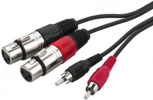 Kabel połączeniowy audio 2 x wtyk RCA na 2 x gniazdo XLR MCA-127J 1m