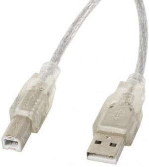 KABEL USB-A(M)->USB-B(M) 2.0 1.8M PRZEZROCZYSTY FERRYT