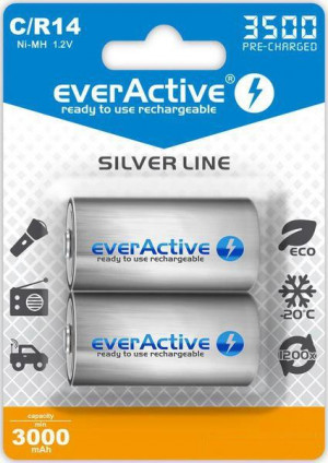 Akumulatorki C / R14 everActive Ni-MH Ni-MH 3500 mAh ready to use "Silver line" (box 2 szt)