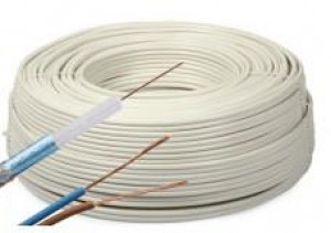 Przewód kabel koncentryczny z zasilaniem do CCTV BIAŁY K60+2x0,5mm2 ELEKTROKABEL 1m